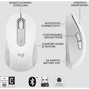 Logitech Signature M650 L for Business Wireless Mouse - Off White by Logitech
