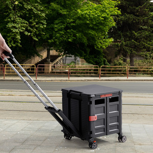 Folding Shopping Trolley with Magnetic Lid and Tiltable Handle by lifeideas