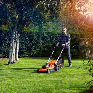 LawnMaster 46cm 48V Cordless Lawnmower with 4 Batteries - Orange by LawnMaster