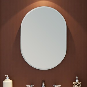 Lincoln Oval Frameless Bathroom Mirror - Silver by Showerdrape