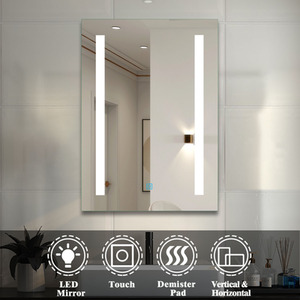 Frameless LED Bathroom Mirror with Touch Switch by AicaBathroom