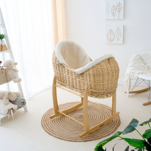 Deluxe Rocking Moses Basket Stand - Natural by Clair de Lune