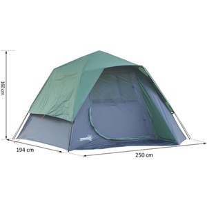 Outsunny 4 Adult Pop Up Camping Tent - Olive Green by Outsunny