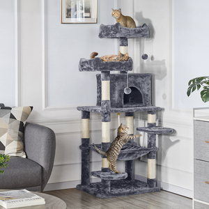 Large Cat Tree with Scratching Posts - Dark Grey by Yaheetech
