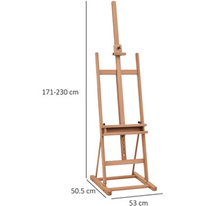 Vinsetto Art Studio Easel Height Adjustable with Canvas Holder - Nature Wood