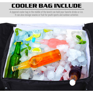 Outsunny 6 Seat Folding Bench - Black by Outsunny