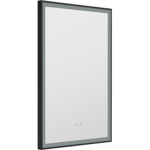 Rectangular LED Wall Mirror with Sensor Switch - Black / 50cm by Livingandhome