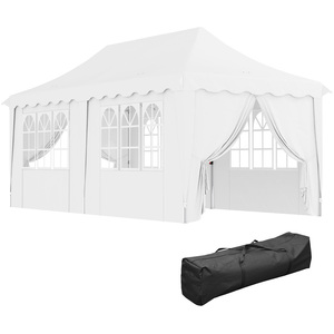 Outsunny 3 x 6m Pop Up Gazebo with Sides Carry Bag and Sand Bags - White by Outsunny
