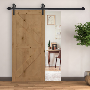 HOMCOM Carbon Steel Sliding Barn Door kits - Black by HOMCOM