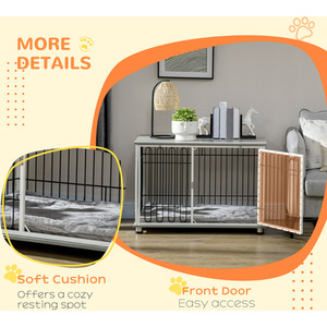 PawHut Dog Crate Furniture Side End Table with soft Washable Cushion by PawHut