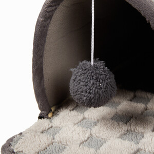 2 in 1 Cat Tunnel Bed - Grey