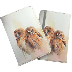 Loving Tawny Owls Watercolour Passport Cover - Neutral by Warren Reed - Designer