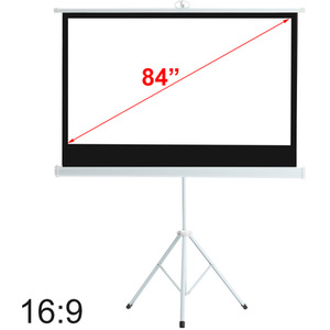 Portable Projector Screen with Metal Tripod Stand - White / 84 Inches by Livingandhome