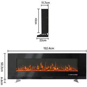 Wall-Mounted and Recessed Electric Fireplace with Stand by Livingandhome