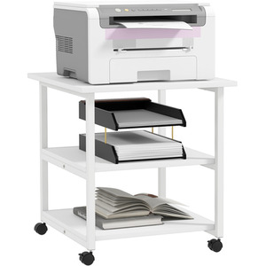 HOMCOM 3-Tier Printer Stand with Storage and Wheels by HOMCOM