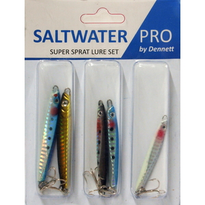 Dennett Fishing Lure Jig Kits 5 Assorted Sea Lures Super Sprat Kit - Multi Coloured by Dennett