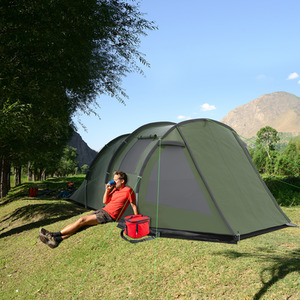 Outsunny Camping Tent with 2 Rooms for 3-4 Persons by Outsunny