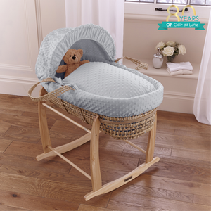 Dimple Palm Moses Basket - Grey by Clair de Lune