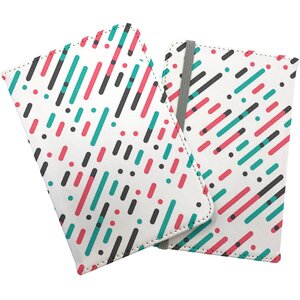 Overlapping Coloured Diagonal Lines Passport Cover - Green by Warren Reed - Designer