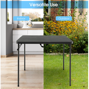 Folding Camping Picnic Table - Grey by Costway