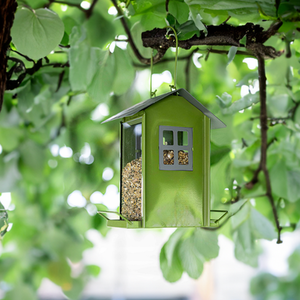 Beach Hut Bird Seed Feeder - Green by Garden Mile