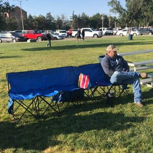 6 Seats Portable Folding Bench for Sports Camping - Blue by Yaheetech