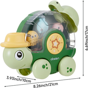 Turtle Bath Toy with Suction Cups - Green by Livingandhome