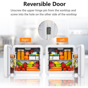 Costway Compact fridge Refrigerator Single Door Mini Fridge-Ivory - White by Costway