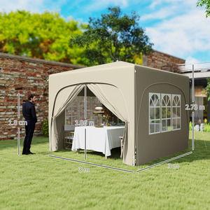 Outsunny 3 x 3(m) Pop Up Gazebo with Sides, UPF50 - Sand by Outsunny