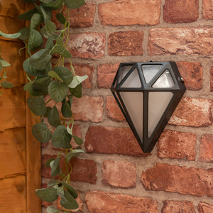 Diamond Black Bathroom Wall Light - Black by ValueLights