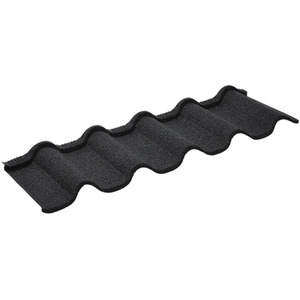 Set of 5 Asphalt Shingle Coated Metal Roofing - Black by Livingandhome
