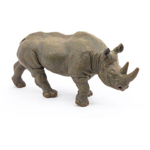 PAPO Wild Animal Kingdom Black Rhinoceros Toy Figure - Grey by PAPO