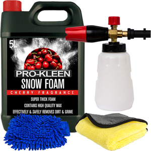 Karcher K Series Snow Foam Lance, Microfibre Cloth, Mitt Pressure Washer - White / 5L Cherry by Pro-Kleen
