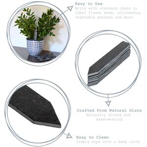 2x15.5cm Slate Plant Markers Natural Pack of 6 - Grey by Nicola Spring