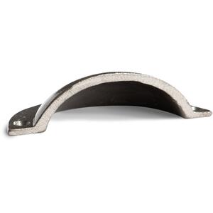95x45mm Curved Cabinet Cup Handle - Raw by Hammer and Tongs