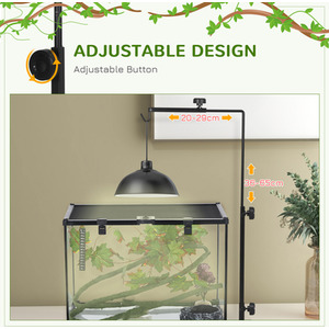 Reptile Lamp Stand with Hook Hanging Base - Black by PawHut