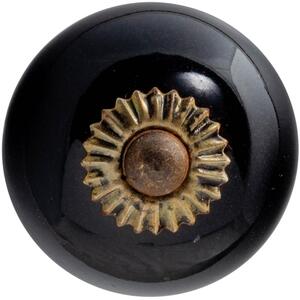 Round Ceramic Cabinet Knob Black - Black by Nicola Spring