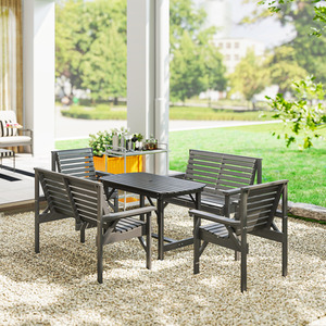 Outsunny 5 Piece Wooden Garden Dining Set - Grey by Outsunny