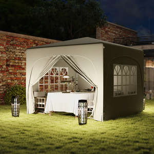 Outsunny 3 x 3(m) Pop Up Gazebo with Sides, UPF50 - Sand by Outsunny