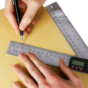 Lumberjack Digital LCD Angle Finder Stainless Steel Rule - Black by Lumberjack