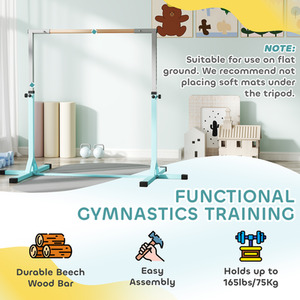 HOMCOM Adjustable Kids Gymnastics Training Bar by HOMCOM