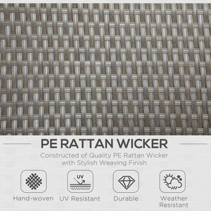 Outsunny 4pc Outdoor Wicker Rattan Garden Furniture Set Sofa, Table - Grey by Outsunny