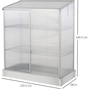 Outsunny 3 Tier Greenhouse with Cold Frame - Silver by Outsunny