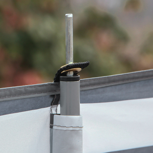 Outsunny Camping Windbreaks Beach Wind Shield Shelter - Grey and White by Outsunny