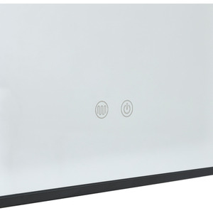 Illuminated LED Front-lit Bathroom Mirror Rounded Rectangle - Black by Livingandhome