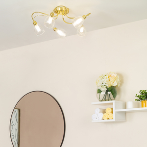 Cora 5 Light Bathroom Tangle Flush Ceiling Light - Satin Brass by Litecraft