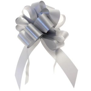 Single Pull Bow Ribbon 31 mm - Silver by Kingsbury Gifts