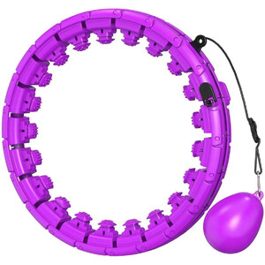 Abaseen Weighted Hula Hoop with Weight Ball 24 Knots Detachable - Purple by Abaseen