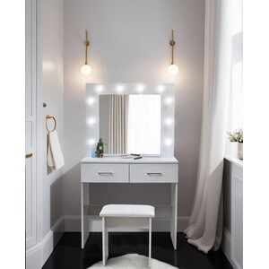 Vanity Dressing Table & Stool - White