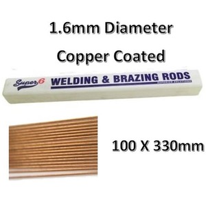 330mm Mild Steel Welding Rods 1.6mm - 100 Pack Super6 - Bronze by Super6